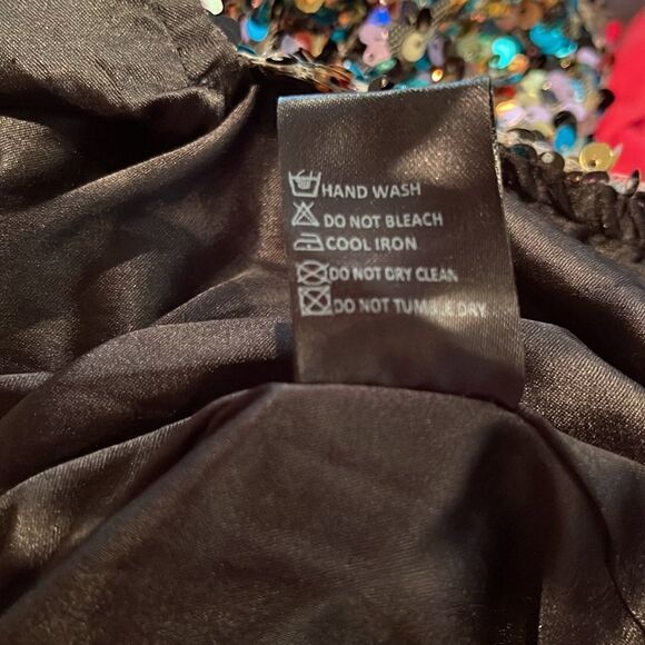 Olivaceous Multicolored Sequin Embellished Micro-mini Skirt Sz Medium - Picture 9 of 9